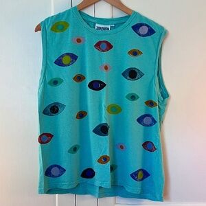 RARE - Jungmaven green multicolor rainbow eye muscle tee - Small
